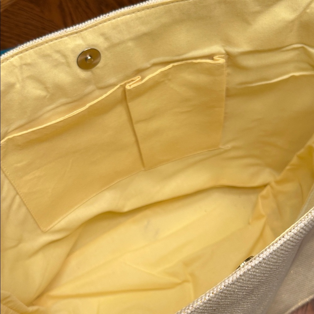 NWT America and Beyond Jungle Forestry Hand Beaded Tote - Yellow and Green - Picture 11 of 16